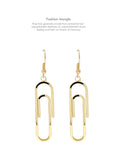 Simple Punk Style Paper Clip Pin Design Geometric Metal Drop Long Earrings 2018 Fashion Korean Jewelry Pendientes Brincos