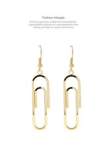 Simple Punk Style Paper Clip Pin Design Geometric Metal Drop Long Earrings 2018 Fashion Korean Jewelry Pendientes Brincos