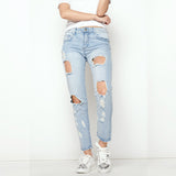 Leggings Jeans for Women Denim Pants with Rear buttock stitching Pentagram