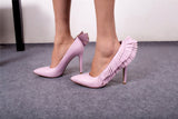 Pink women's shoes pointed wings angel high heel women's fashion shoes