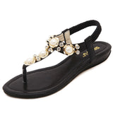 Summer Sandals Women Fashion Beading PU Leather Platform Wedges Sandals Female Shoes Woman 4 Colors Size 35-40 801-1