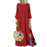 Long linens Dress Summer Women Evening Party Maxi Autumn Winter Vintage Plus Size Dress Female Women Red Black Blue vestido