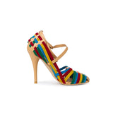 AZMODO Multi Color Strappy Dress Sandals