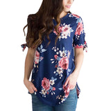 Women's Casual Loose Round Neck Print Short Sleeve Top