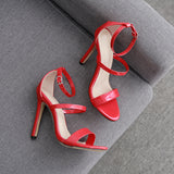 New summer shoes Women Simple Rome shoes high heeled sandals Sexy buckle Open toe Nightclub Gladiator pumps Wedding shoes