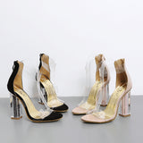 new European and American US transparent high-heeled shoes sandals