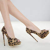 LVINAPOBO Sexy Leopard Print Women Pumps Classic Pointed Toe High heels Shoes Spring Lady Pump Brand Wedding