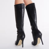 Sexy Black Stiletto Closed-toes Women Boots