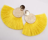 Fashion Women Bohemian Earrings Long Tassel Fringe Drop Dangle Ear Stud Jewelry