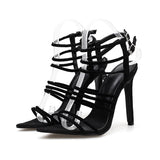 2019 Sandals Summer New Fashion Women Sexy Black Gladiator Party Wedding Shoes Black Strap Pumps High Heel Shoes Dropshipper