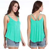 V-neck sexy solid color loose suspenders