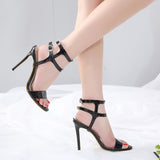 Fashion sexy high-heeled sandals mixed colors hollow shoes
