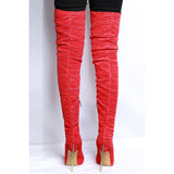 azmodo Super Sexy Red Stiletto Thigh High Boots