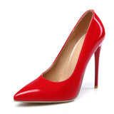 Women Patent Leather Pumps High Heel Pointed Toe Shoes