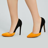 azmodo Pretty Women Contrast Color Pointed-toe Heels