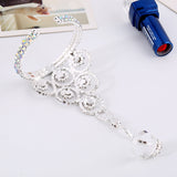 Rhinestone white Wedding Ring Gloves Bridal Accessories Wrist Glove Rainbow Bead