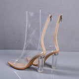 Peep-toe Transparent Ankle Boots