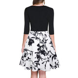 Women's V-neck Printed Sweater Dress