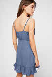 Sexy V-neck Ruffle Strap Skirt Irregular Dress