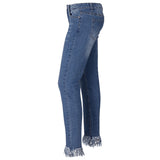 Hot Fashion Ladies Cotton Pants with tassels Stretch Women pencil leggings  Skinny Jeans Cowboy