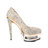 azmodo Hot Luxurious Rhinestone Platform Stiletto Heels