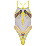 Sexy Swimsuit African Ethnic Style Printed Banded Siamese Swimsuit