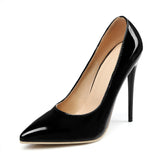 Women Patent Leather Pumps High Heel Pointed Toe Shoes