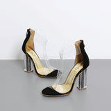 new European and American US transparent high-heeled shoes sandals