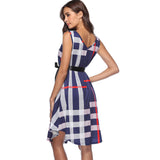 Women's Skirts Sleeveless Plaid Print Dress