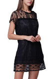 Round Neck Tassel Lace Plain Casual Dresses