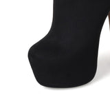 azmodo Side Zipper Rivet Platform Stiletto Ankle Boots