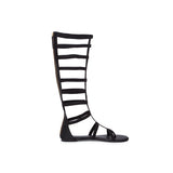 azmodo Cut-out Zipper Knee High Flat Gladiator Sandals