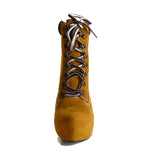 azmodo Amazing Platform Stiletto Heels Lace-up Ankle Boots