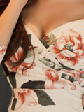 Off Shoulder White Printing Women's Bodycon Dress