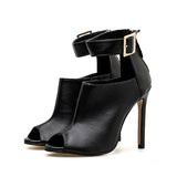 azmodo Black High Heel Sexy Ankle Boots