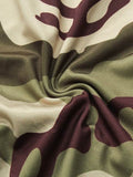 Camo Scoop Neck Mesh Patchwork Women's Cropped T-Shirt