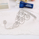 Rhinestone white Wedding Ring Gloves Bridal Accessories Wrist Glove Rainbow Bead