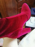Women's high heels Boot Over the Knee Boot with rough heel show thin side zipper