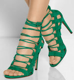 Hollow Roman strappy high-heeled women's shoes