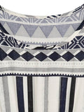 azmodo Zebra-Stripe Knee-Length Pullover Ethnic Casual Dress