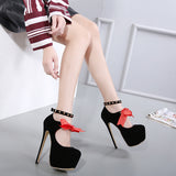 New Women Pumps Sexy High Heels Buckle Strap Women's Shoes Round Toe High Heels Wedding Shoes