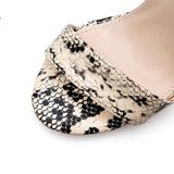 2019 Sandals Fashion Serpentine Women Sandals High Heels Open toe Ankle Strap Buckle Strap Shoes Size 35-40
