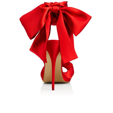 Bandage Bow High Heel Sandals Fashion Red Wedding Shoes
