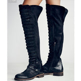 Fashion Runway Crystal Stretch Fabric Sock Boots Pointy Toe Over-the-Knee Heel Thigh High Pointed Toe Woman Boot