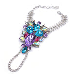 Alloy inlaid gemstones personalized hand chain