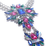 Colorful alloy inlaid gemstones foot chain