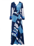 Bohemian Lace up V Neck Women's Maxi Dress