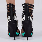 azmodo Trendy Zipper Stiletto Heel Sandals