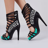 azmodo Trendy Zipper Stiletto Heel Sandals