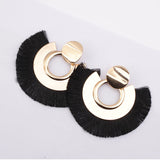 Womens Bohemian Earrings Long Tassel Fringe Boho Dangle circle Earrings Jewelry